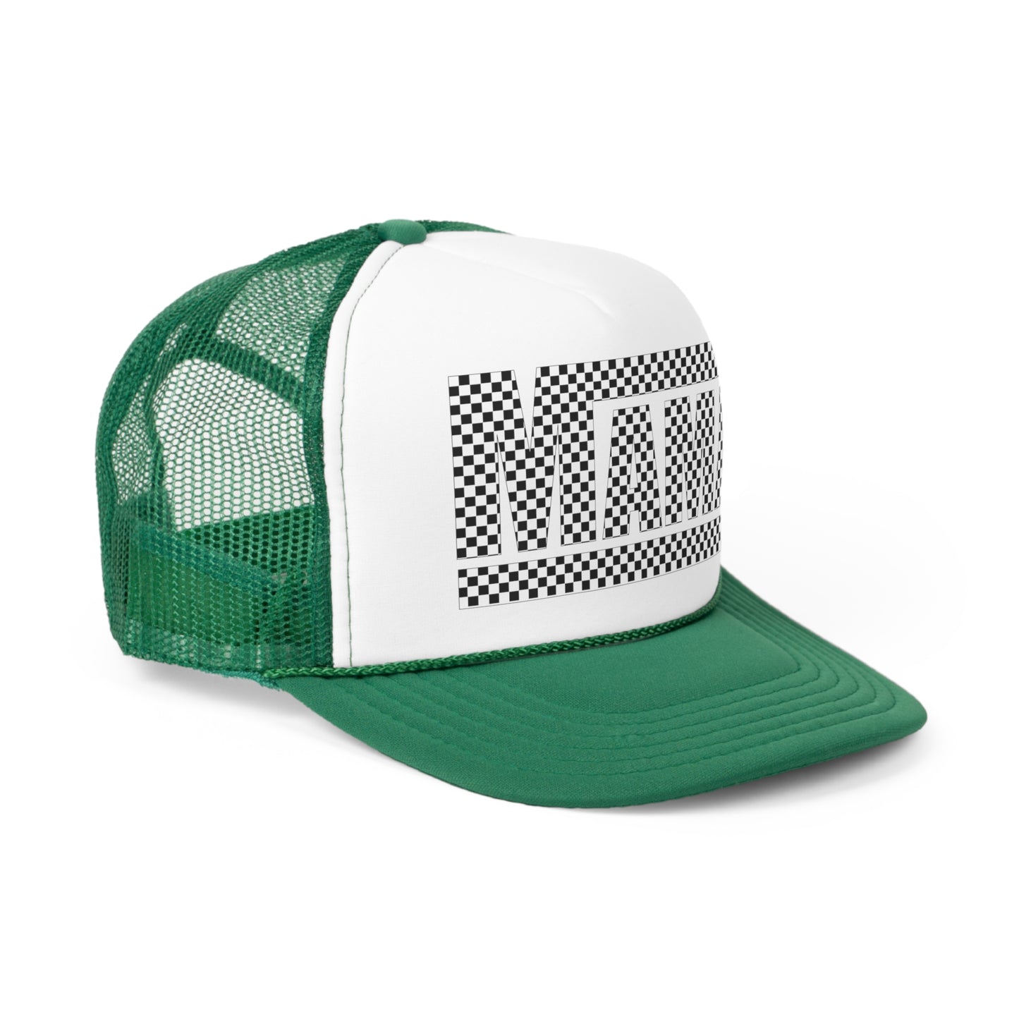 Checkered Mama Trucker Style Hat, Mama Trucker Hat