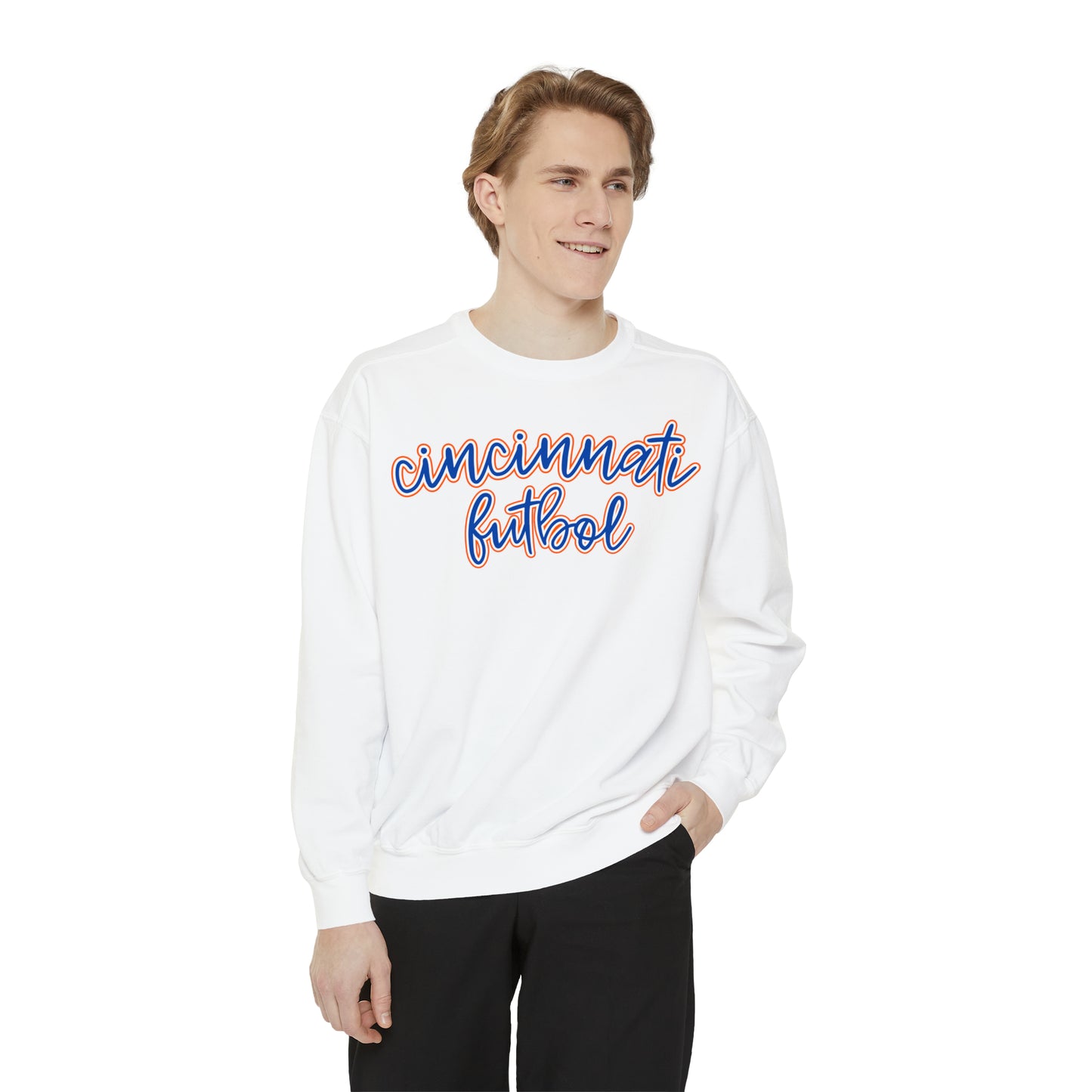 Cincinnati Futbol Crewneck, Soccer Game Day Sweatshirt, Vintage Feel FC Cincy Pullover