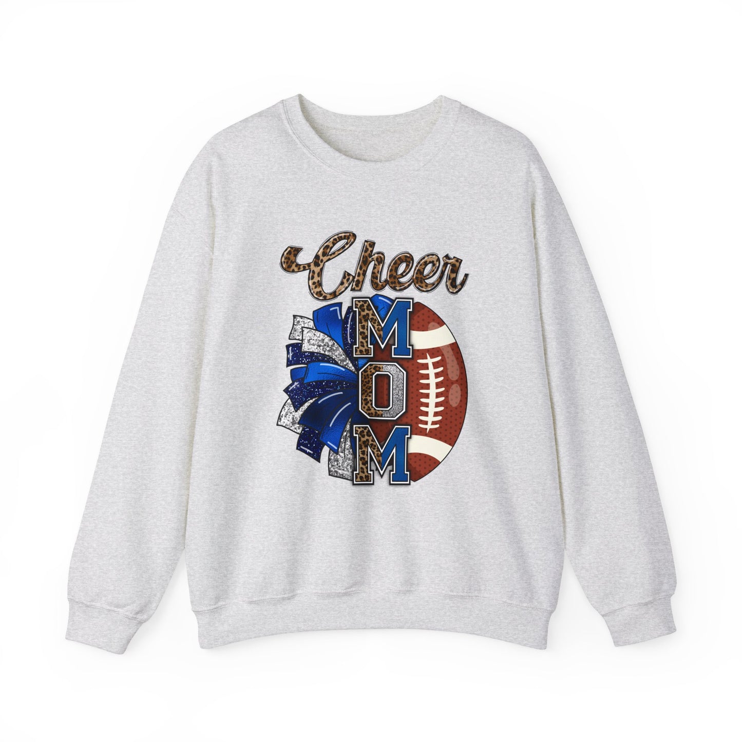 Cheer Mom Cheetah Crewneck | Blue Cheer Mom Sweatshirt