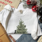 Cat Christmas Comfort Colors Sweatshirt, Minimalist Christmas Tree Cats Crewneck