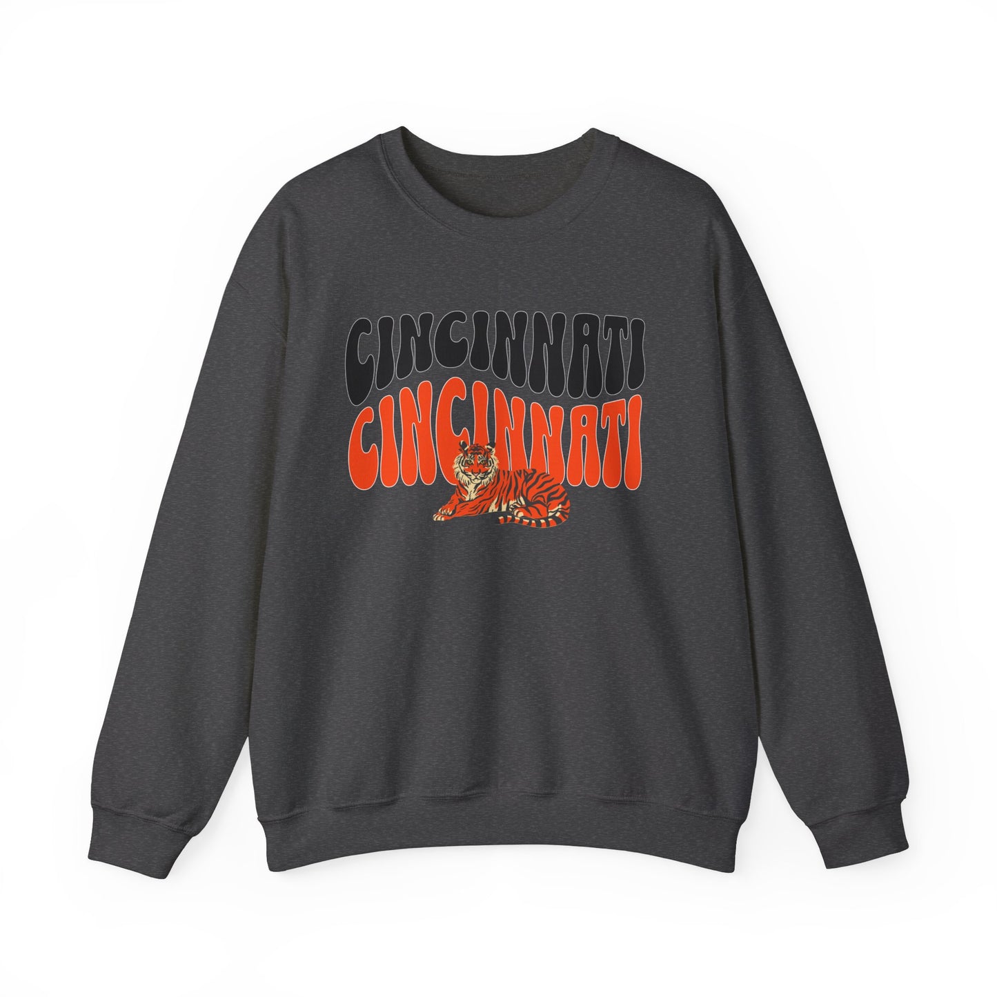 Cincinnati Bengals Crewneck, Double Sided Print Cincy Football Sweatshirt, Groovy Retro Vibes!