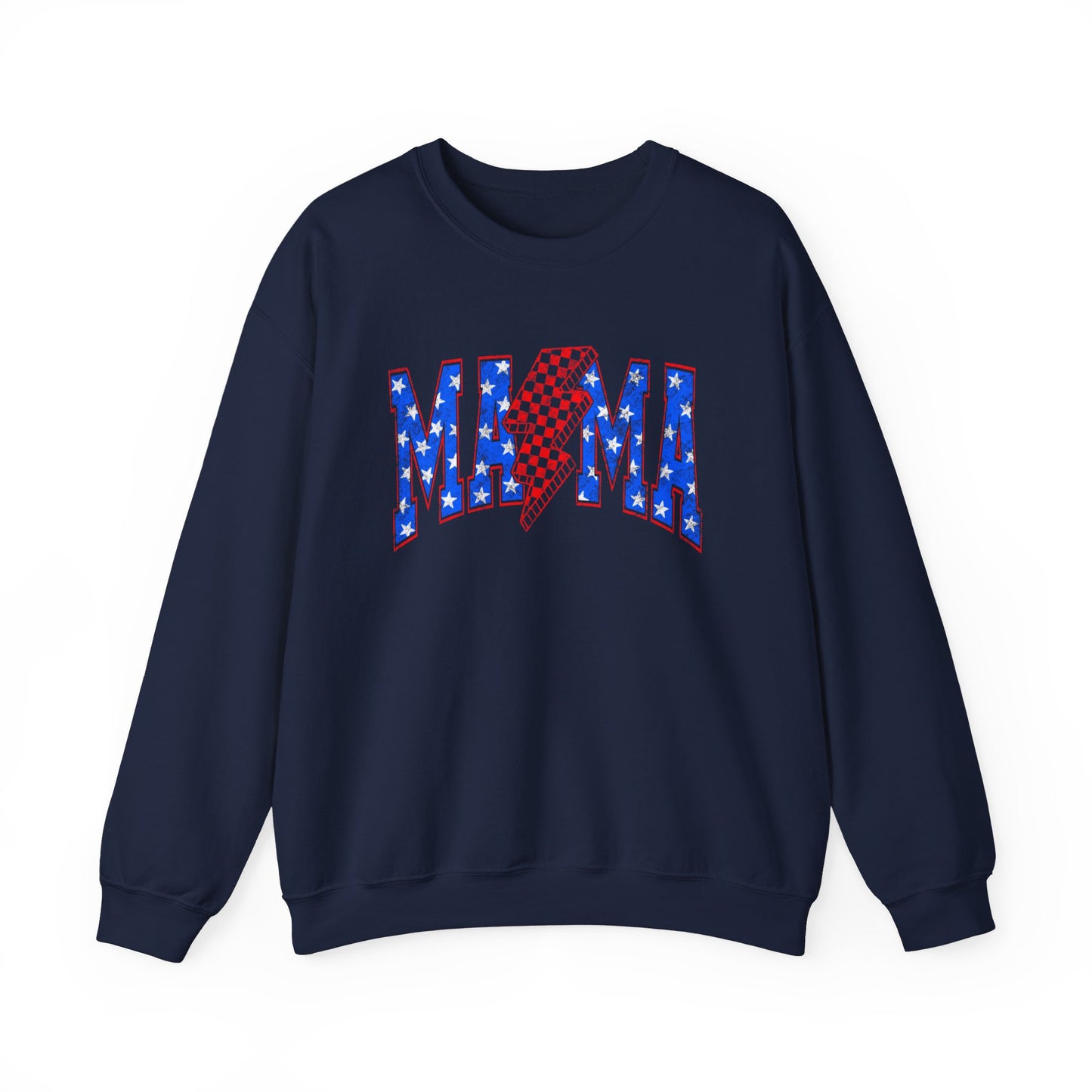 Patriotic Mama Sweatshirt, 4th of July Crewneck, Red White & Blue Band Tee Pullover for Mom