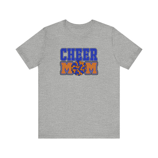 Cheer Mom Glitter Look Tee | Orange and Blue Cheer Mom Tshirt