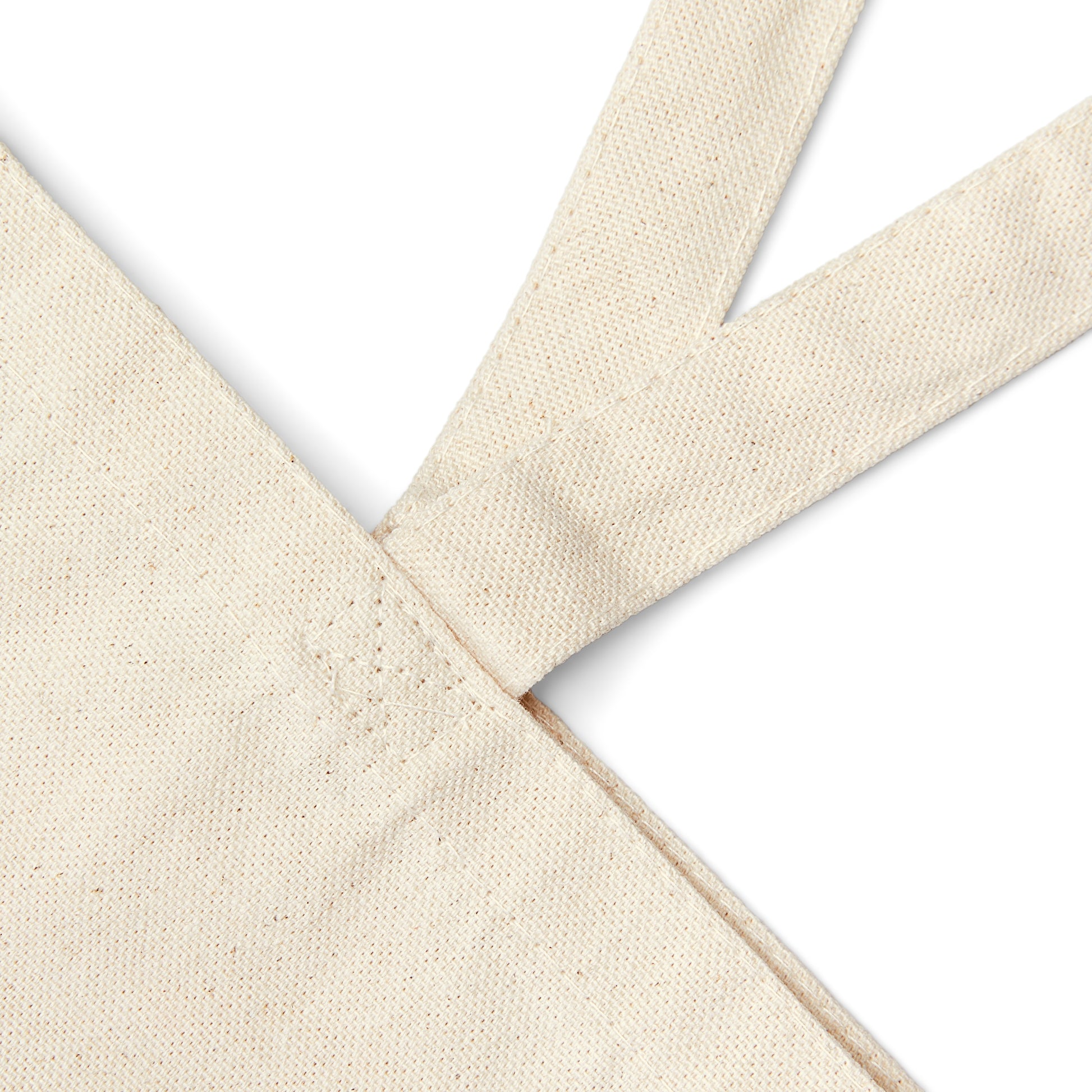 A closeup shot of the tote bag to show product stitching details