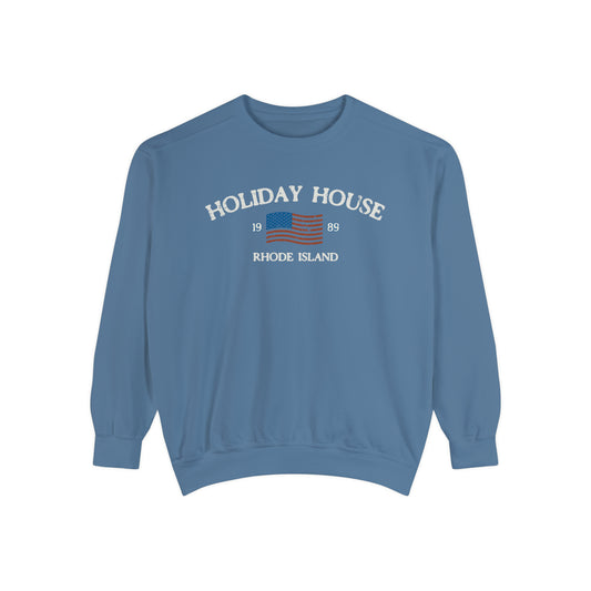 Holiday House Comfort Colors Sweatshirt, Rhode Island USA Crewneck