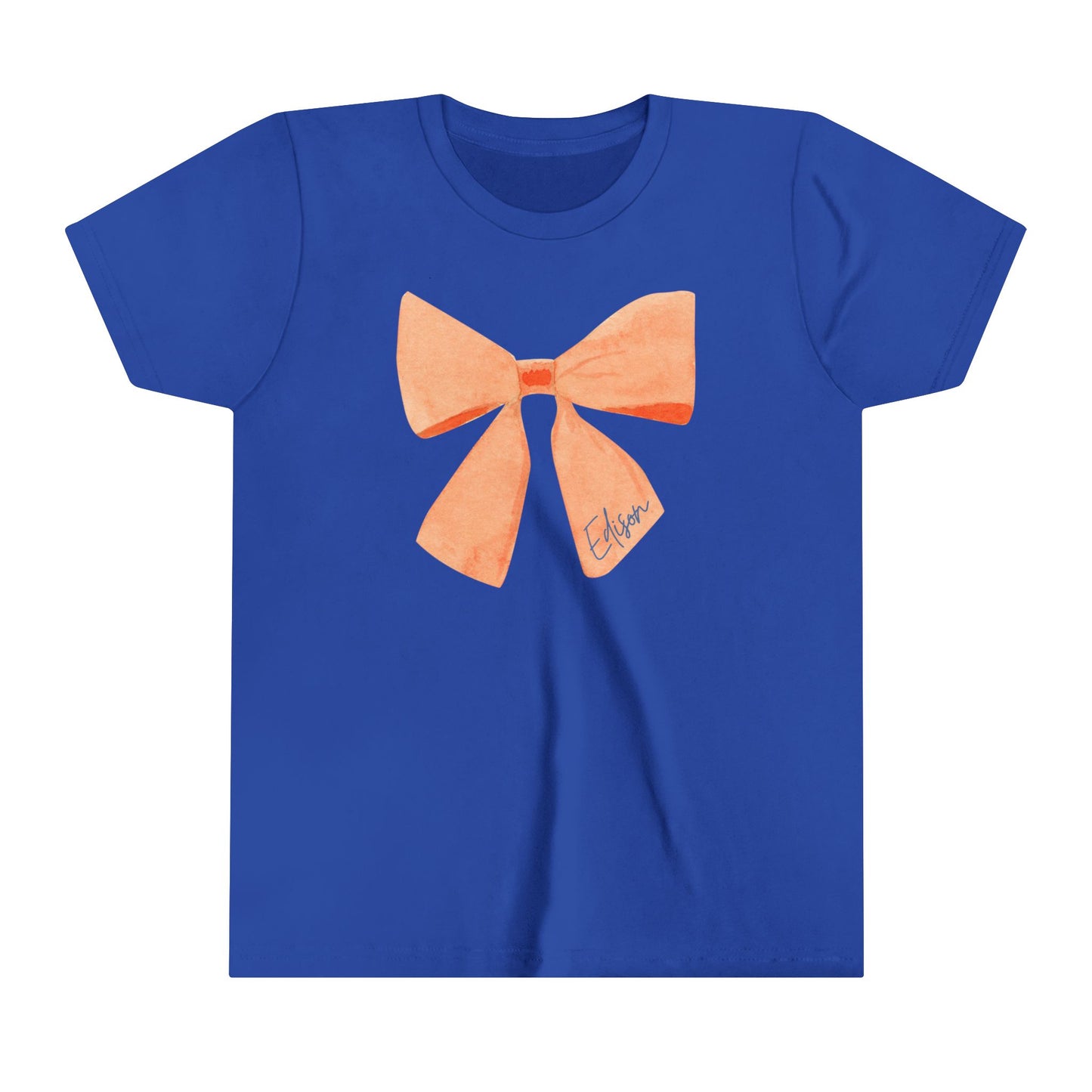 Edison Chargers Bow YOUTH T-Shirt | Script Edison Bow