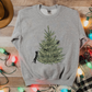 Cat Christmas Sweatshirt, Minimalist Christmas Tree Cats Crewneck