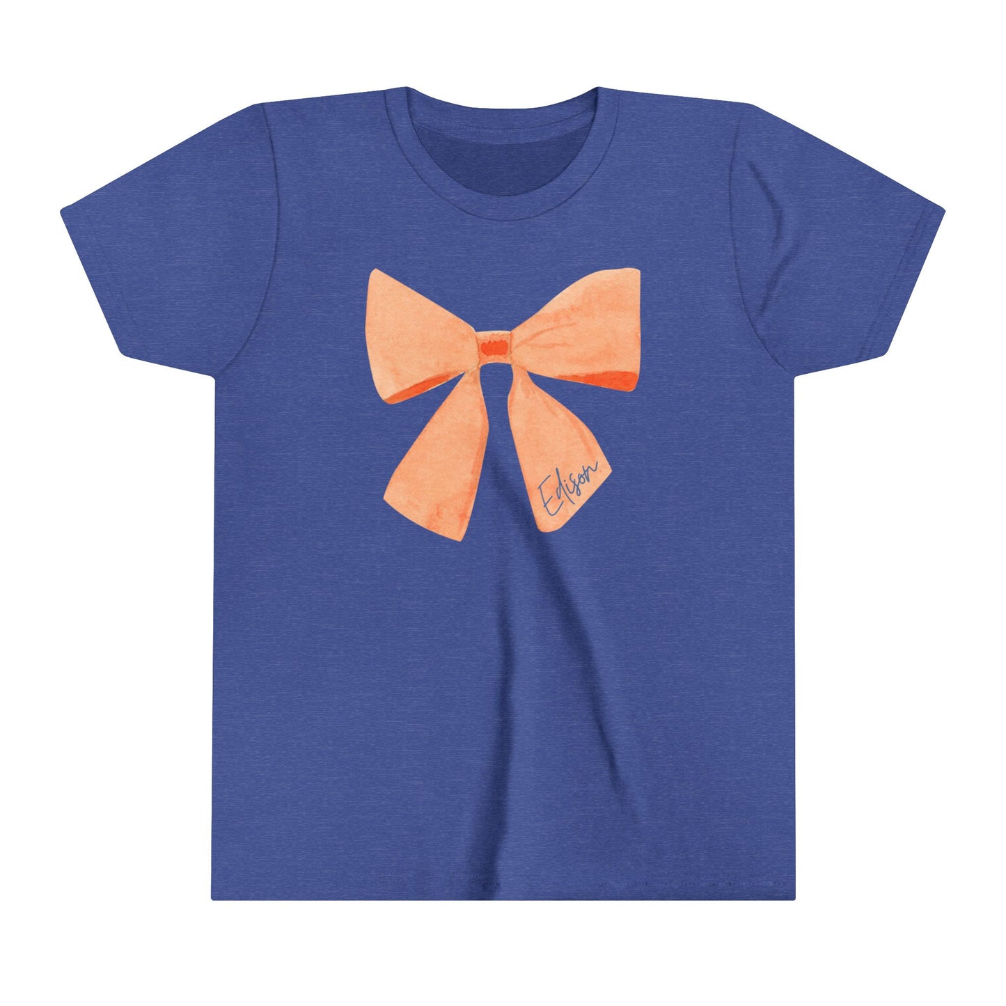 Edison Chargers Bow YOUTH T-Shirt | Script Edison Bow