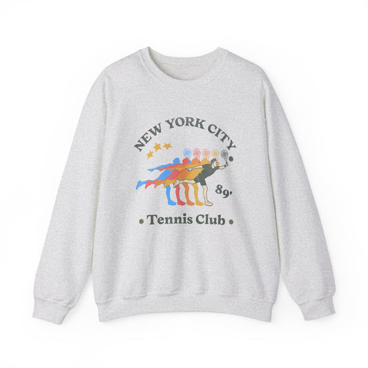 Vintage Inspired NYC Tennis Club Sweatshirt, Retro Vibes Sporty Crewneck