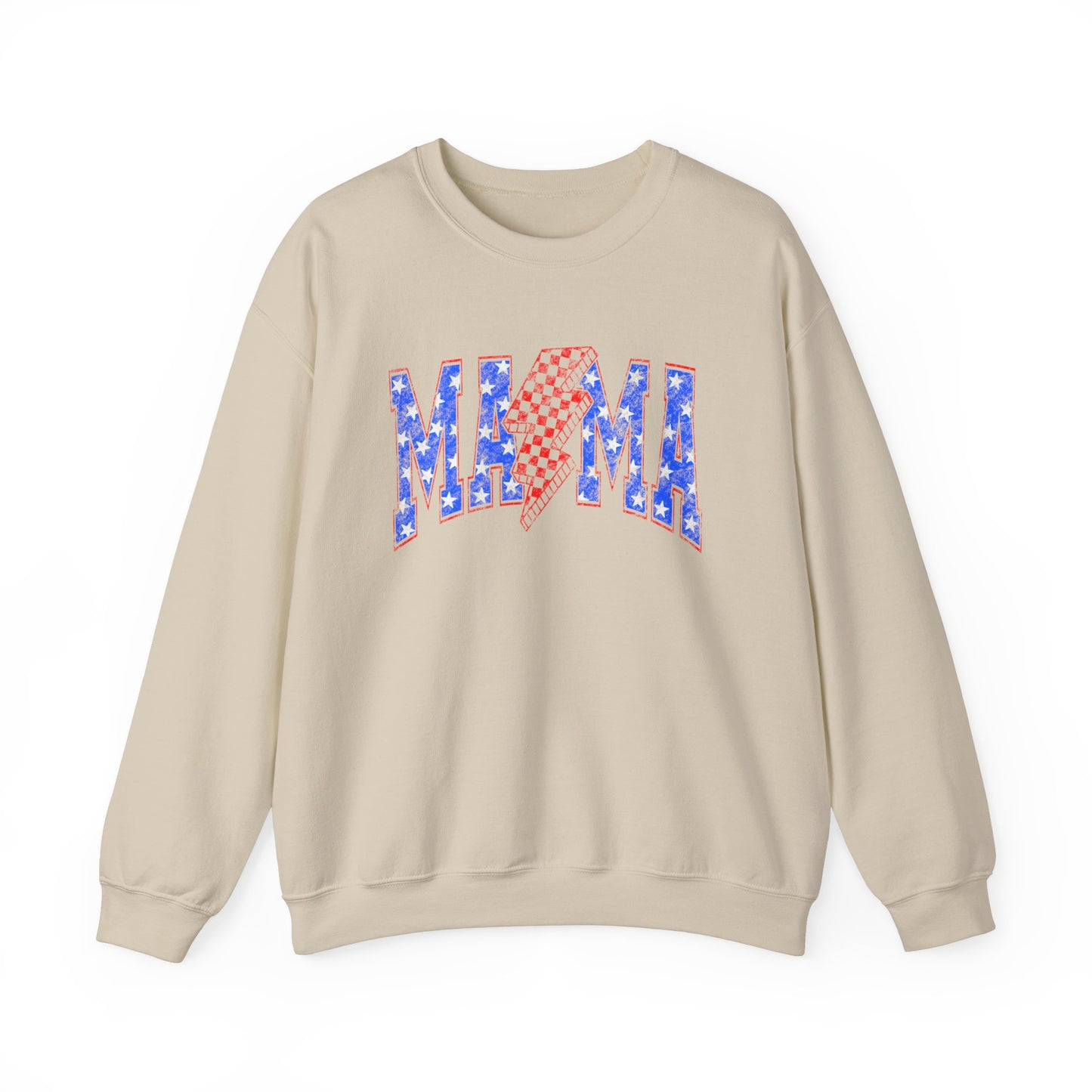 Patriotic Mama Sweatshirt, 4th of July Crewneck, Red White & Blue Band Tee Pullover for Mom