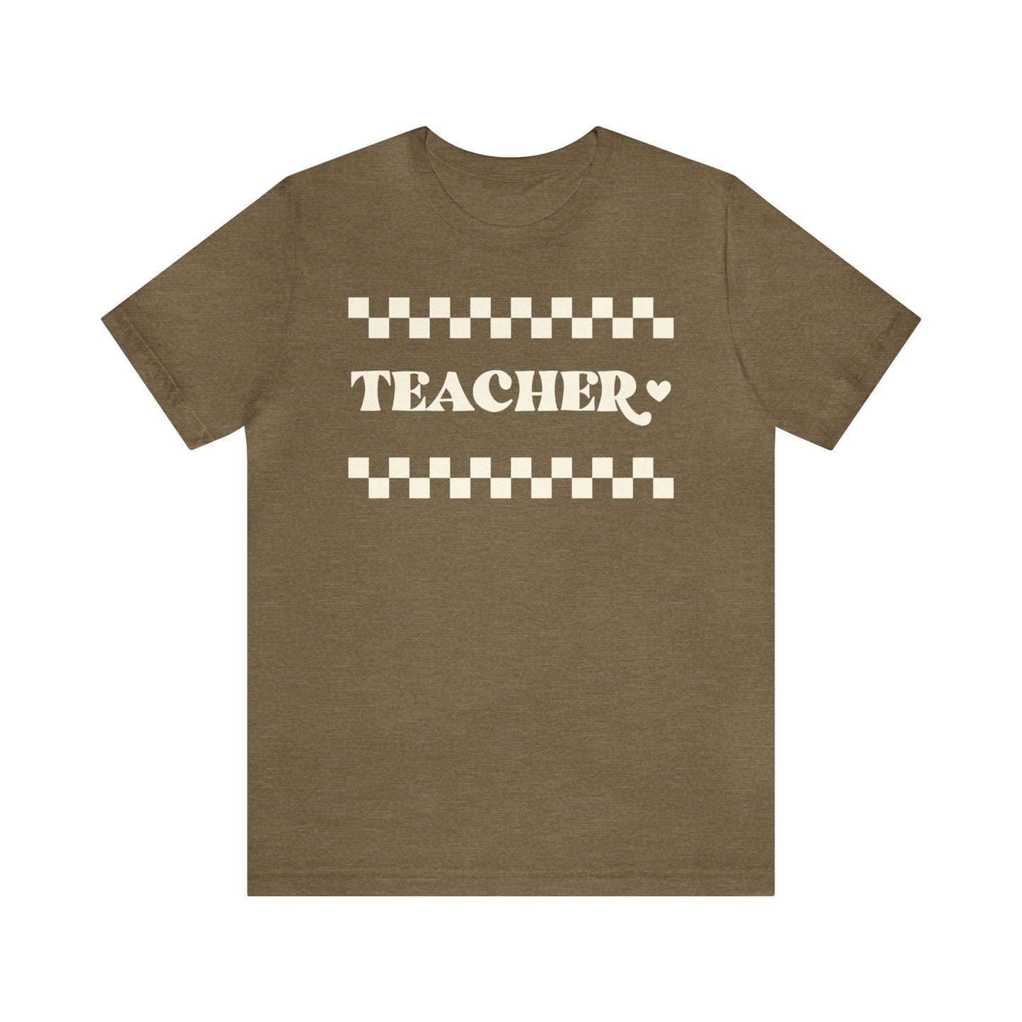 Teacher Vibes, Checkered Teacher Tshirt, Back to School Shirt for Teachers