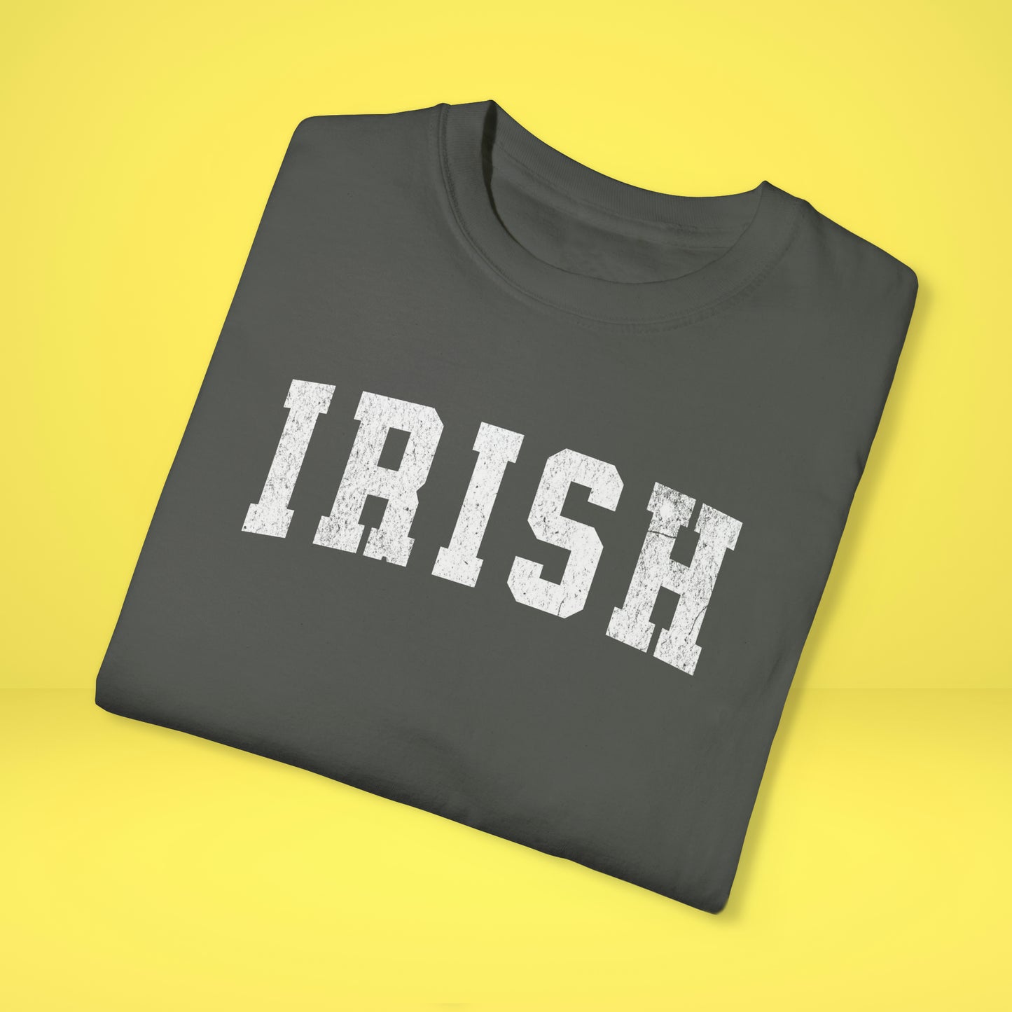 St. Patrick's Day Comfort Colors Tee, Irish Varsity Style Tshirt, Simple Minimalist Preppy Shirt, Unisex Garment-Dyed T-shirt