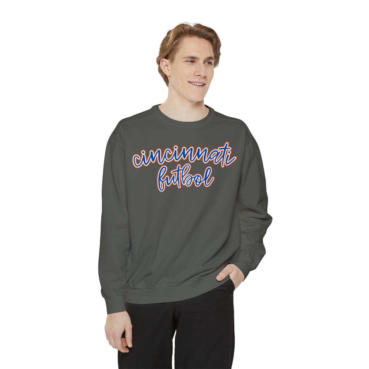 Cincinnati Futbol Crewneck, Soccer Game Day Sweatshirt, Vintage Feel FC Cincy Pullover