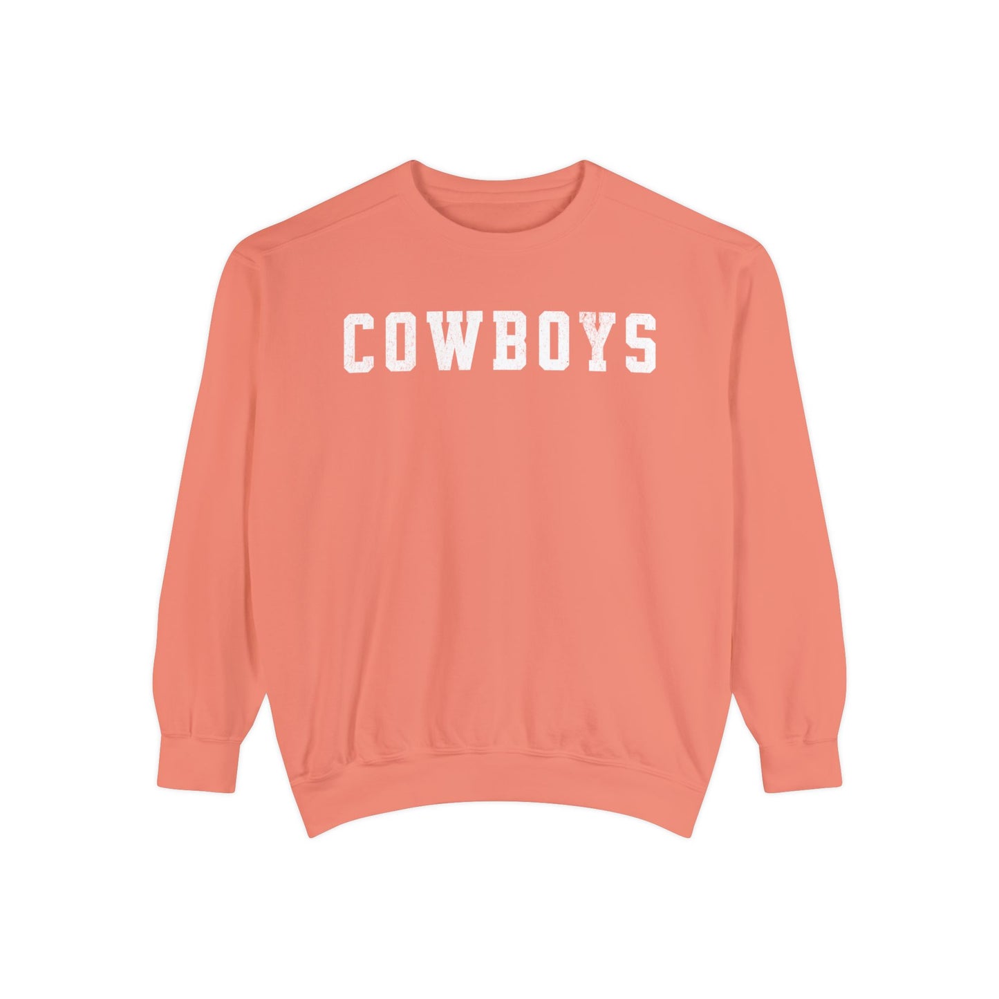 Cowboys Comfort Colors Sweatshirt, Varsity Style Cowboys Crewneck