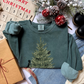 Cat Christmas Comfort Colors Sweatshirt, Minimalist Christmas Tree Cats Crewneck