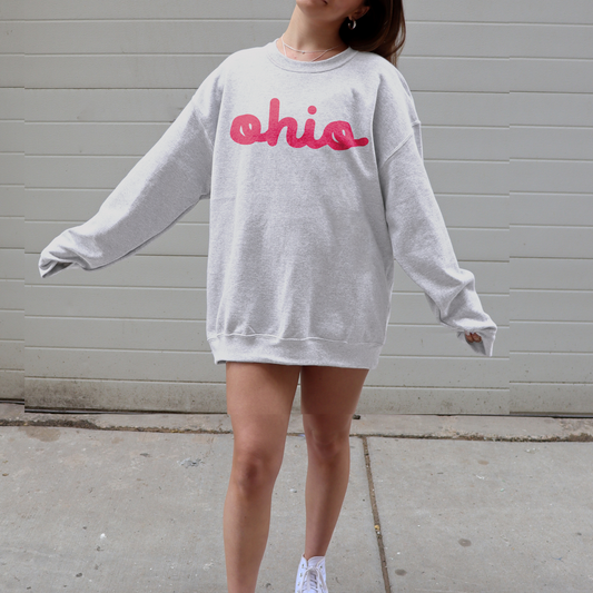 Script Ohio Crewneck Sweatshirt | Simple Minimalist O-H-I-O, Gameday Crewneck