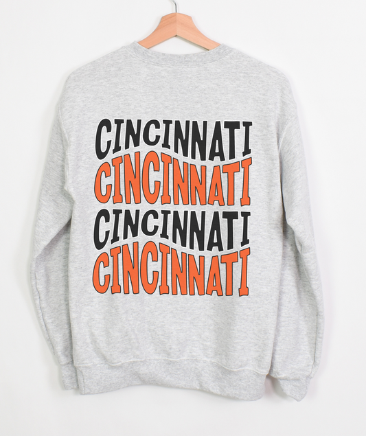 Cincinnati Bengals Crewneck, Double Sided Print Cincy Football Sweatshirt, Groovy Retro Vibes!