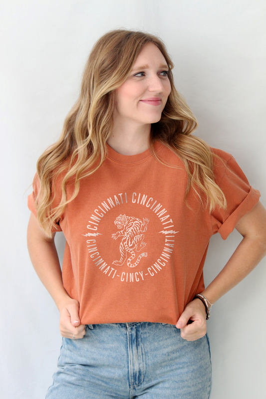 Cincinnati Tiger Comfort Colors Tee, Cincy Graphic Tshirt