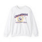 Crewneck Sweatshirt featuring a retro inspired Baseball Mascot. The text reads Cleveland Total Solar Eclipse April 2024 in red and blue font.