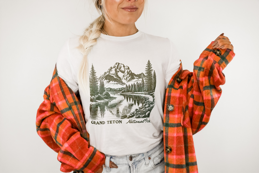 Grand Teton National Park Tee – Granola Girl Aesthetic Graphic T-Shirt | Eco-Friendly Adventure Shirt