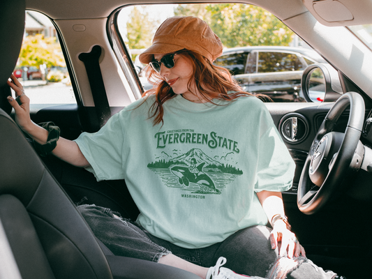 Washington Comfort Colors Tee, The Evergreen State Vintage Inspired Tshirt, Travel Souvenir, Gifts for Granola Girl Aesthetic