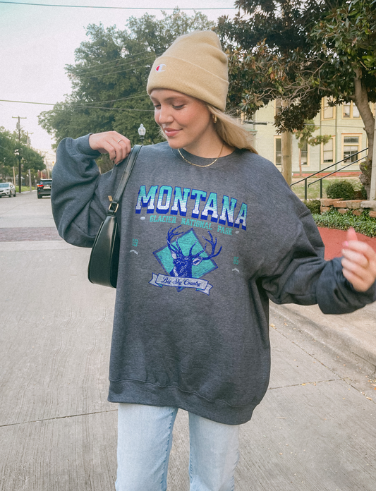 Montana Glacier National Park Crewneck – 90s Vintage Sweatshirt | Granola Girl Aesthetic