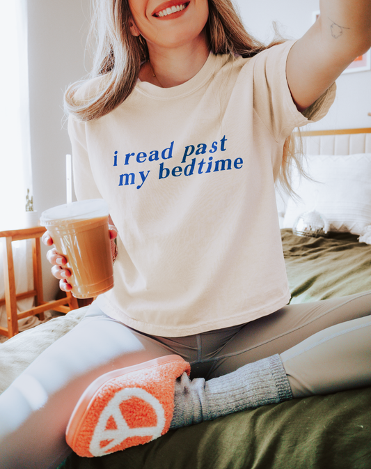 Bookish Cropped Comfort Colors Tee, I read past my bedtime Book Lover Tshirt, Gifts for Reader