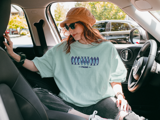 Maine Fisherman Graphic Tee – Comfort Colors Nautical Shirt | Coastal Unisex T-Shirt