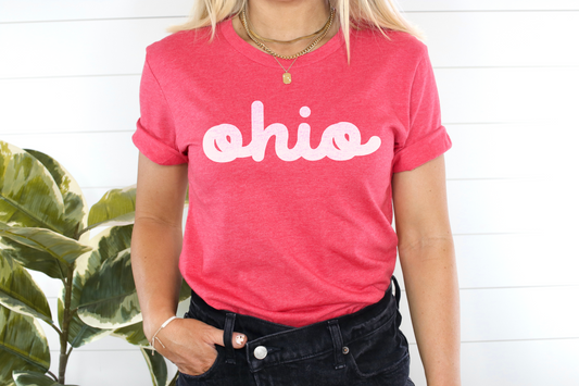 Simple Script Ohio T-Shirt – Retro Game Day Tee for Buckeye Fans, Cbus Cleveland Cincy Gift