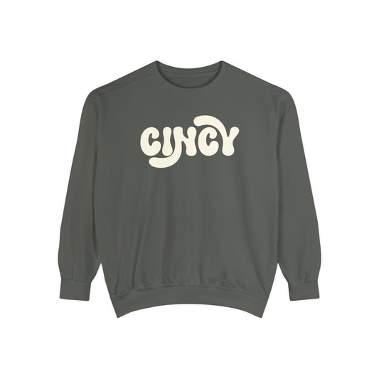 Retro Cincy Gameday Crewneck on premium comfort colors crewneck sweatshirt