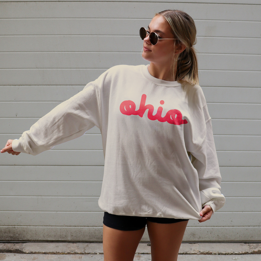 Script Ohio Crewneck Sweatshirt | Simple Minimalist O-H-I-O, Gameday Crewneck