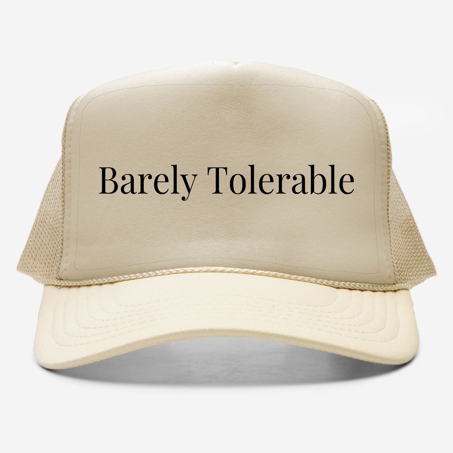 Barely Tolerable EmbroideredTrucker Hat, Simple Bookish Merch, Gift for Book Lovers