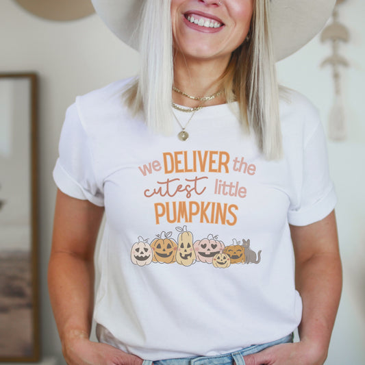 Labor & Delivery Nurse, We Deliver The Cutest Little Pumpkins, L+D Halloween, Fall Shirt